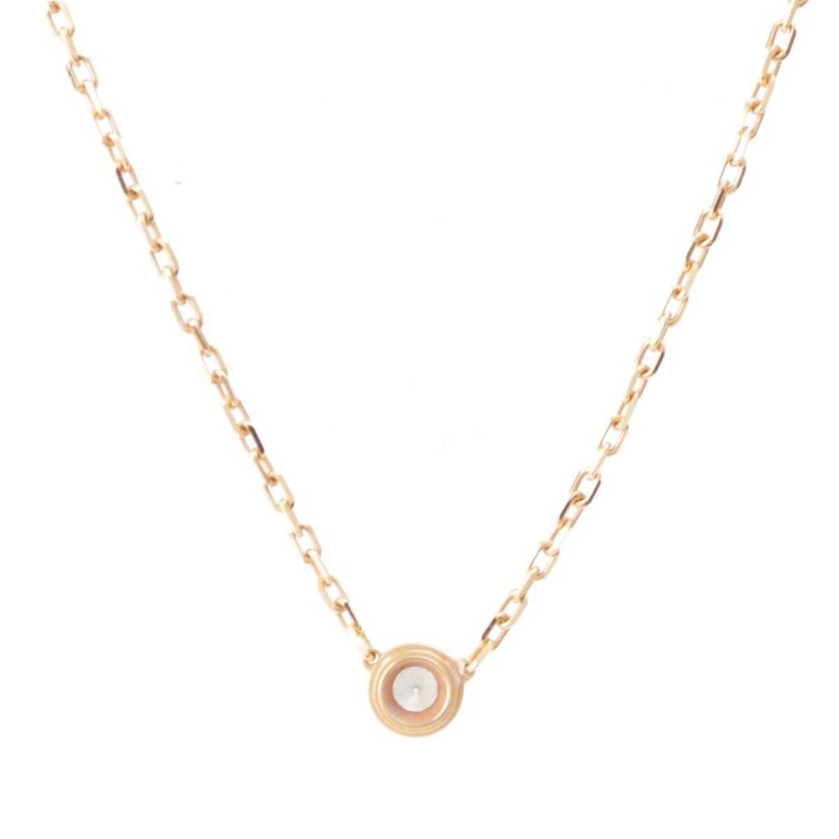 Cartier Damier SM 18k PG Diamond Small Necklace Pink Gold — view 2