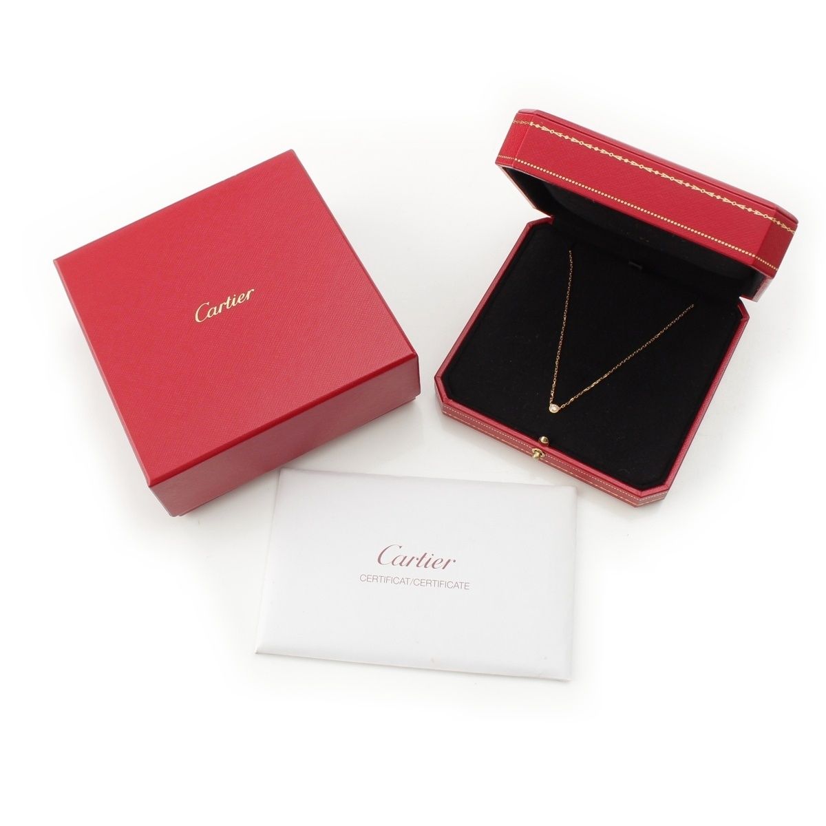 Cartier Damier SM 18k PG Diamond Small Necklace Pink Gold — view 9