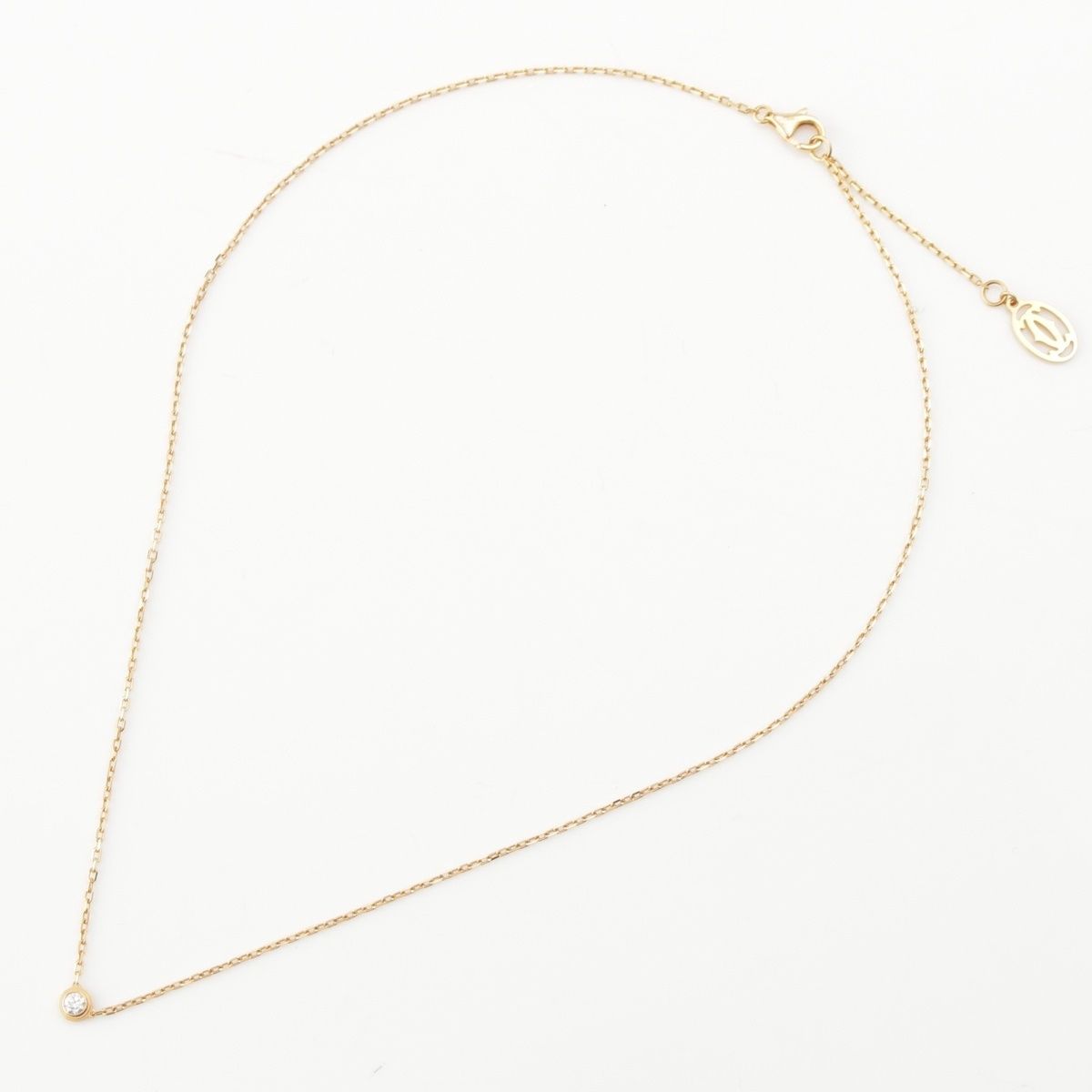 Cartier Damier SM 18k PG Diamond Small Necklace Pink Gold — view 3