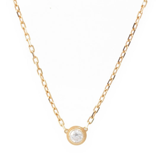 Cartier Damier SM 18k PG Diamond Small Necklace Pink Gold