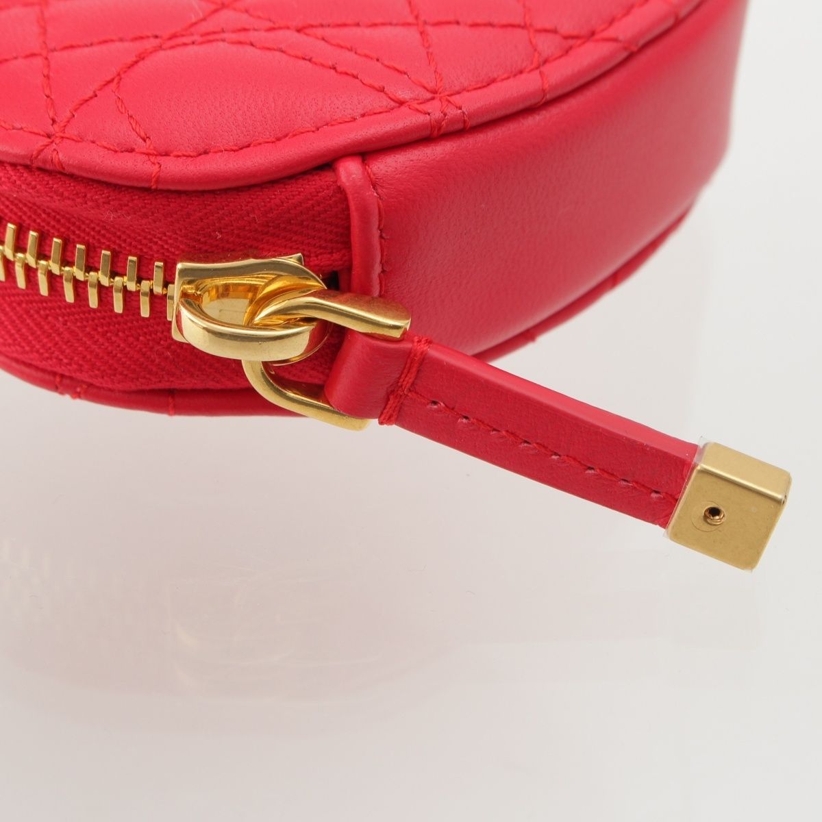 Dior Cannage Heart Charm Coin Purse Pouch Gold — view 8