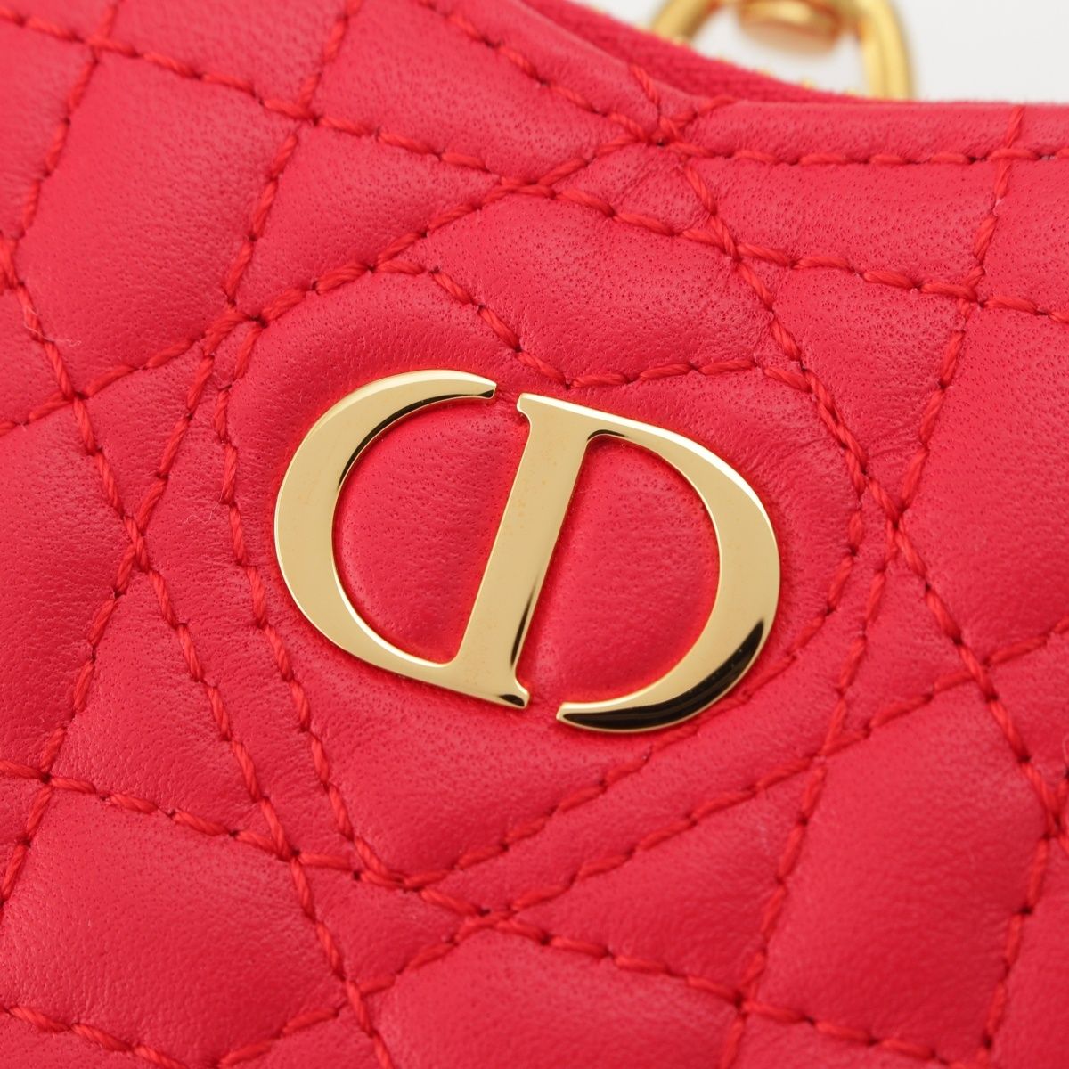 Dior Cannage Heart Charm Coin Purse Pouch Gold — view 3