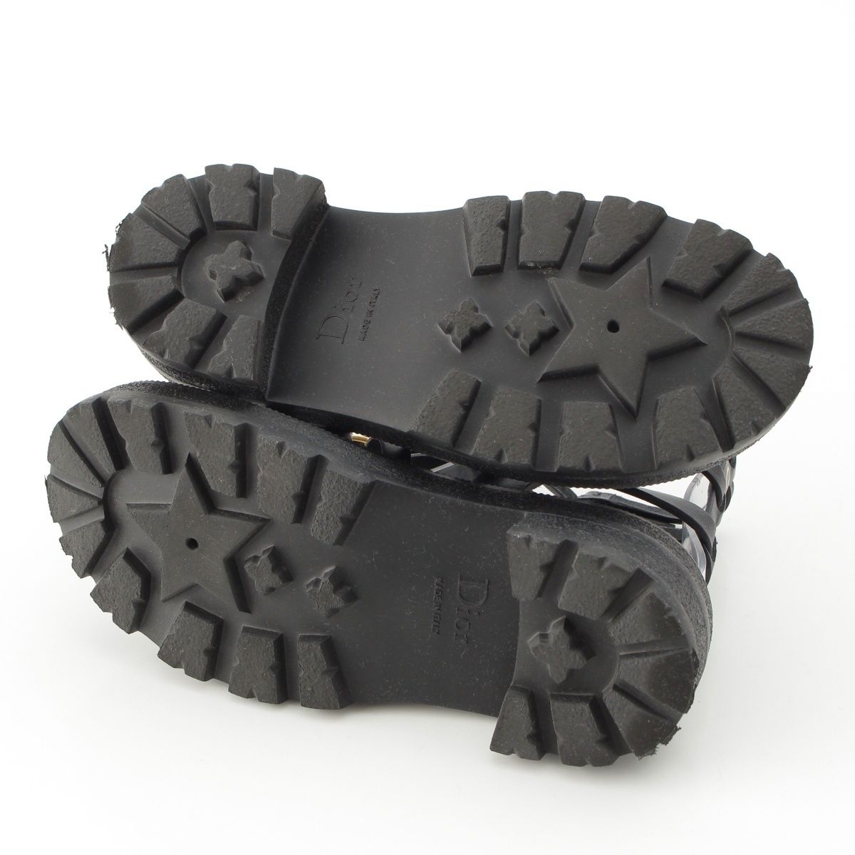 Dior Bay Platform Gurkha Sandals Shoes Black — view 5
