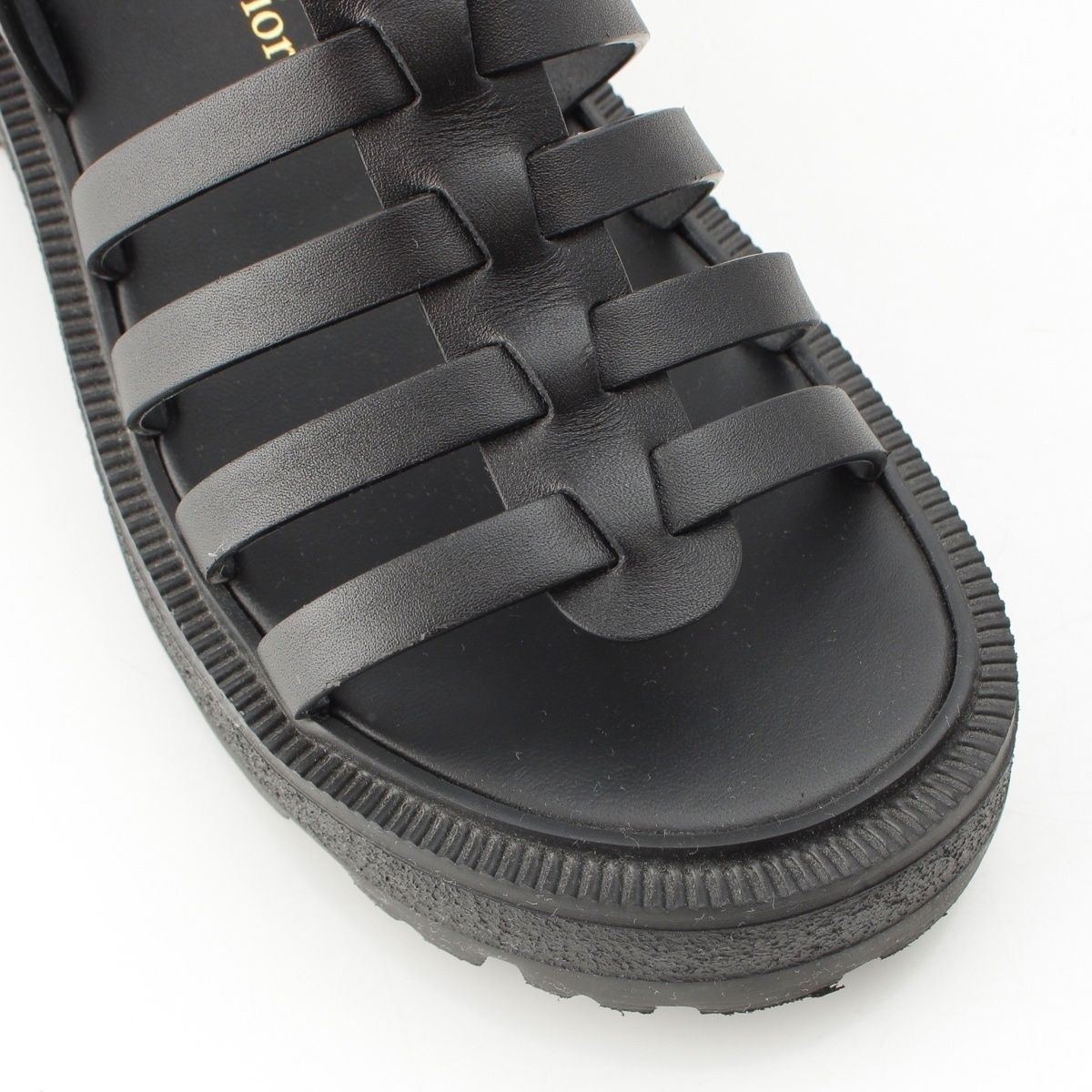 Dior Bay Platform Gurkha Sandals Shoes Black — view 6