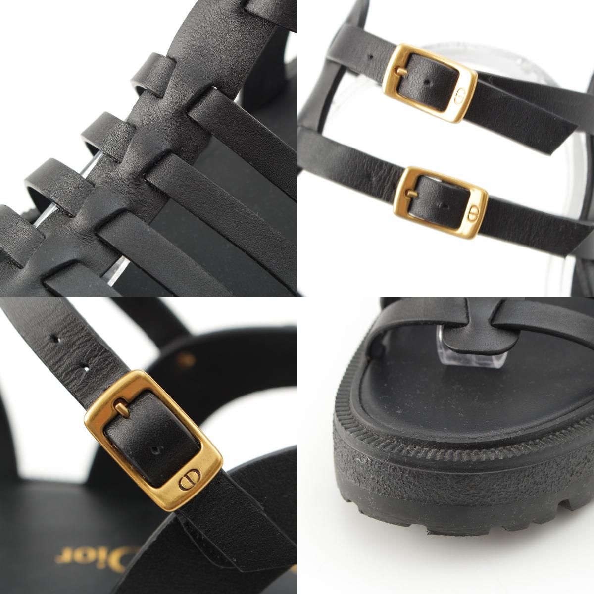Dior Bay Platform Gurkha Sandals Shoes Black — view 8