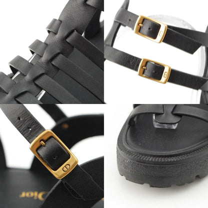 Dior Bay Platform Gurkha Sandals Shoes Black — view 8