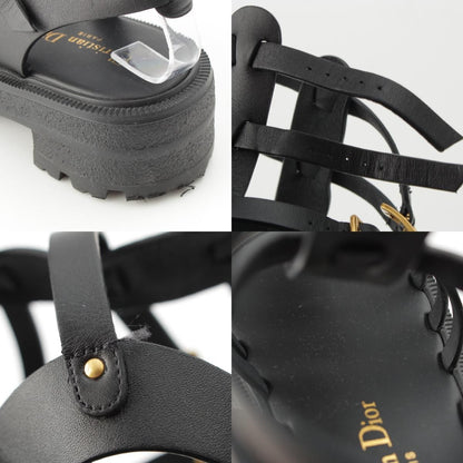 Dior Bay Platform Gurkha Sandals Shoes Black — view 9