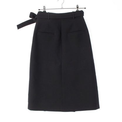 Dior Technical Silk Wool Long Wrap Skirt Black 38 — view 2