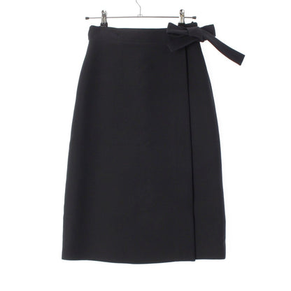 Dior Technical Silk Wool Long Wrap Skirt Black 38