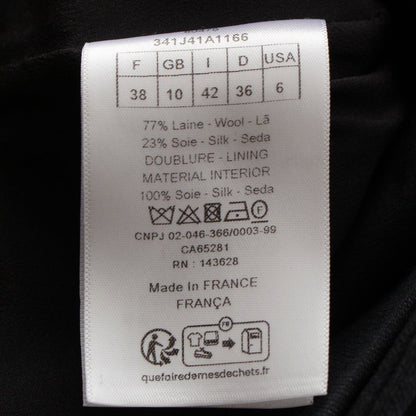 Dior Technical Silk Wool Long Wrap Skirt Black 38 — view 9