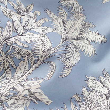 Dior Iviera Cotton Silk de Jouy Palm Tree All Over Pattern Shoulder Dress Blue — view 8