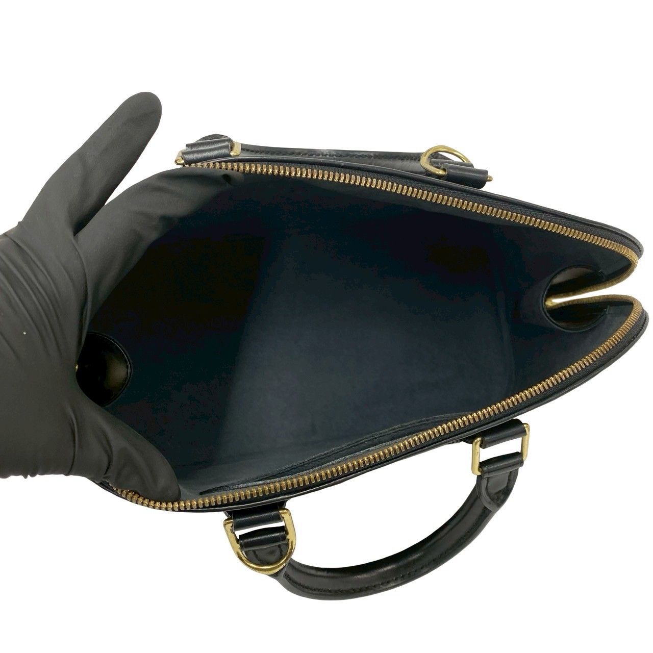 Louis Vuitton Alma LV Logo Epi Leather Handbag Mini Tote Black Noir — view 9