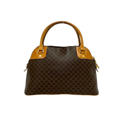 Celine Vintage Macadam Blason Triomphe Leather Mini Boston Bag Brown — view 3