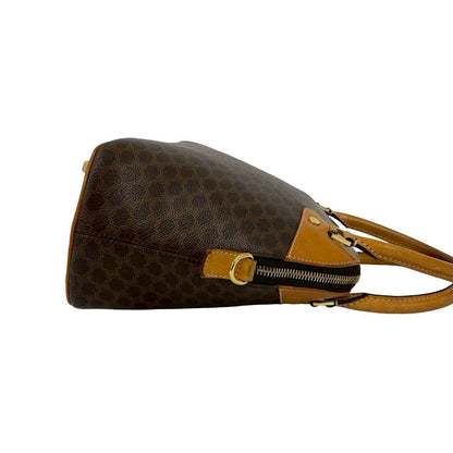 Celine Vintage Macadam Blason Triomphe Leather Mini Boston Bag Brown — view 6