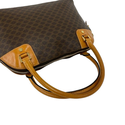 Celine Vintage Macadam Blason Triomphe Leather Mini Boston Bag Brown — view 4