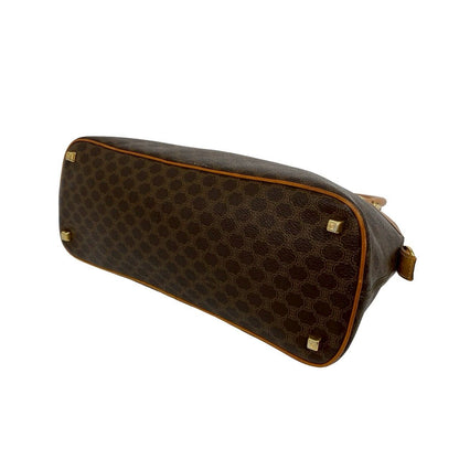 Celine Vintage Macadam Blason Triomphe Leather Mini Boston Bag Brown — view 8