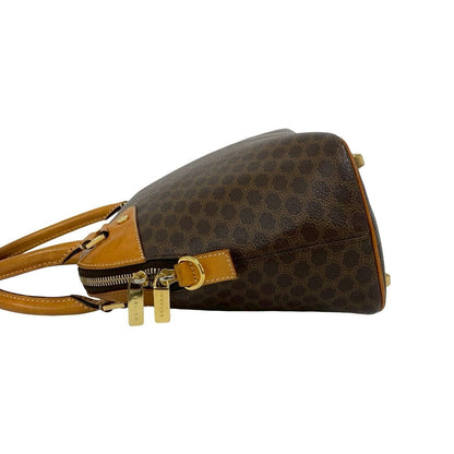 Celine Vintage Macadam Blason Triomphe Leather Mini Boston Bag Brown — view 5
