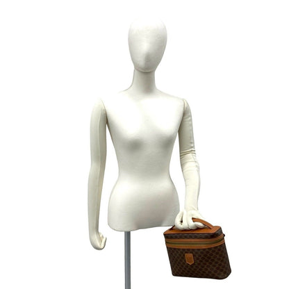 Celine Vintage Macadam Blason Triomphe Pattern Logo Leather Handbag Vanity — view 2