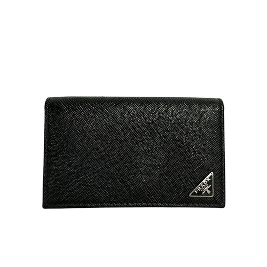Prada Business Card Holder Black Leather