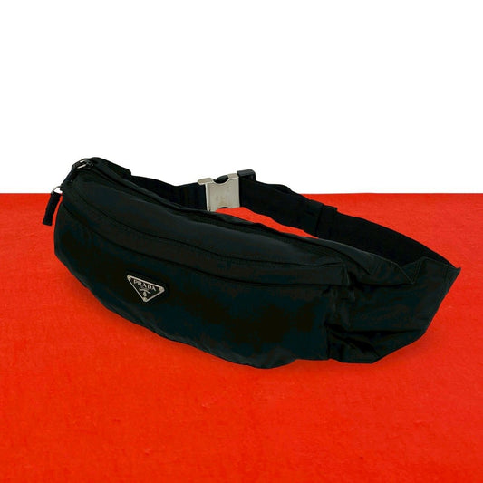 Prada Tessuto Nylon Belt Bag Waist Pouch Mini Black