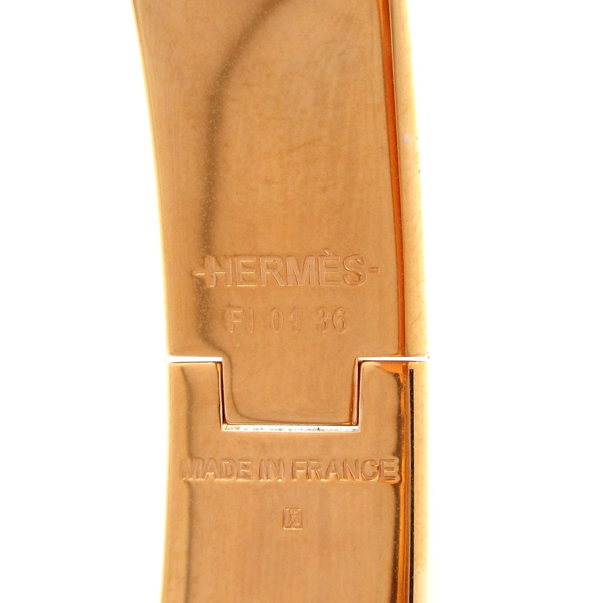 Hermes Bangle Click Pink Gold Light Blue Bracelet — view 4