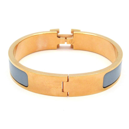 Hermes Bangle Click Pink Gold Light Blue Bracelet — view 3