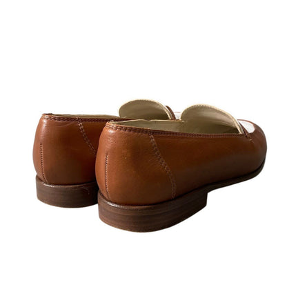 Chanel Bicolor Gold Plate Leather Loafers 37c Shoes — view 5