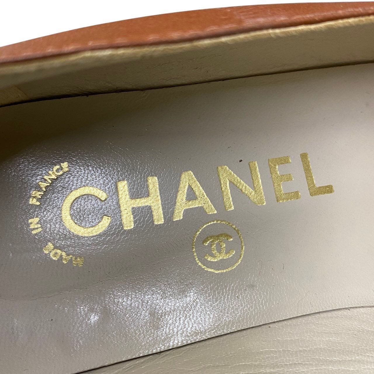 Chanel Bicolor Gold Plate Leather Loafers 37c Shoes — view 9