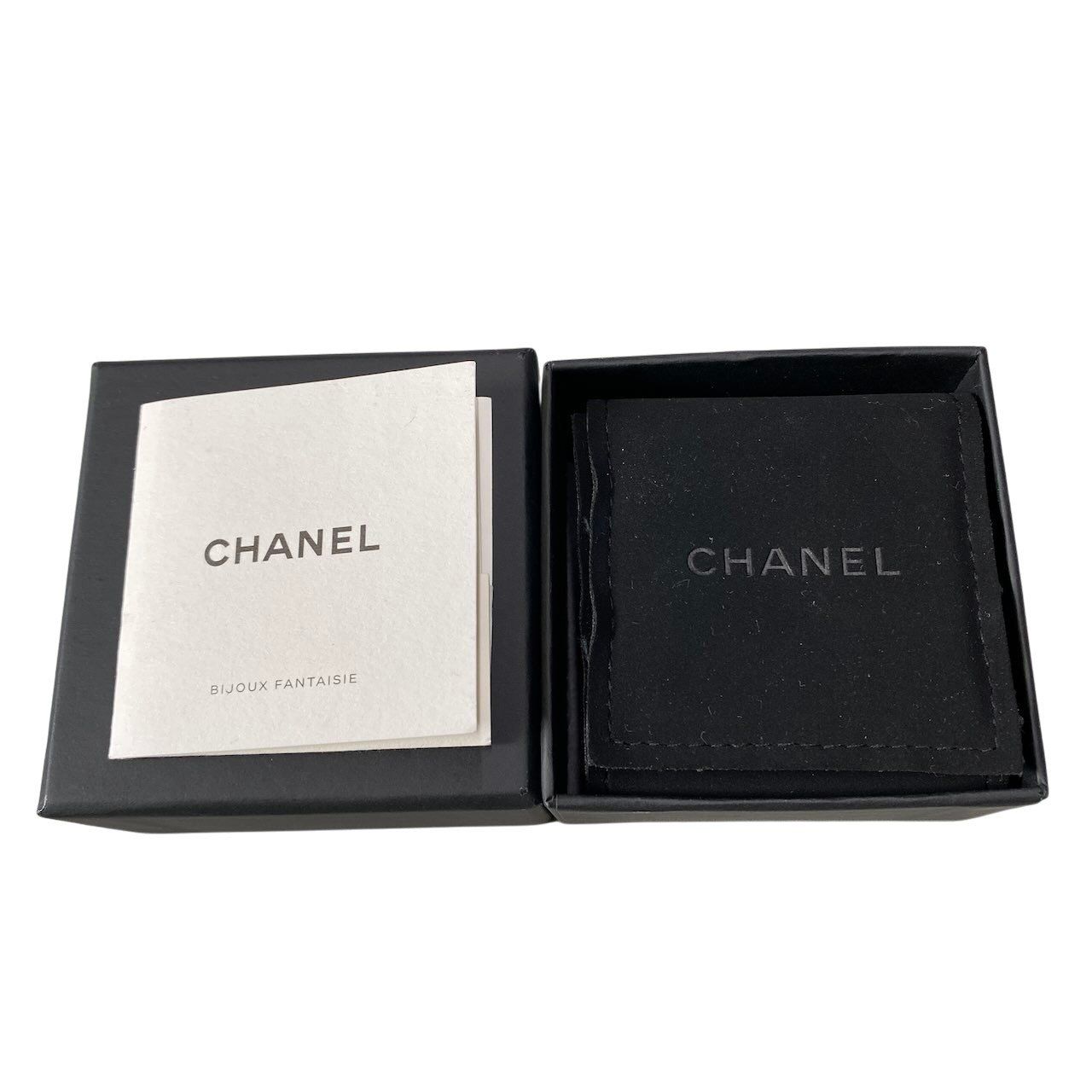 Chanel CC Logo Rhinestone Gold Ring Coco Band — view 5