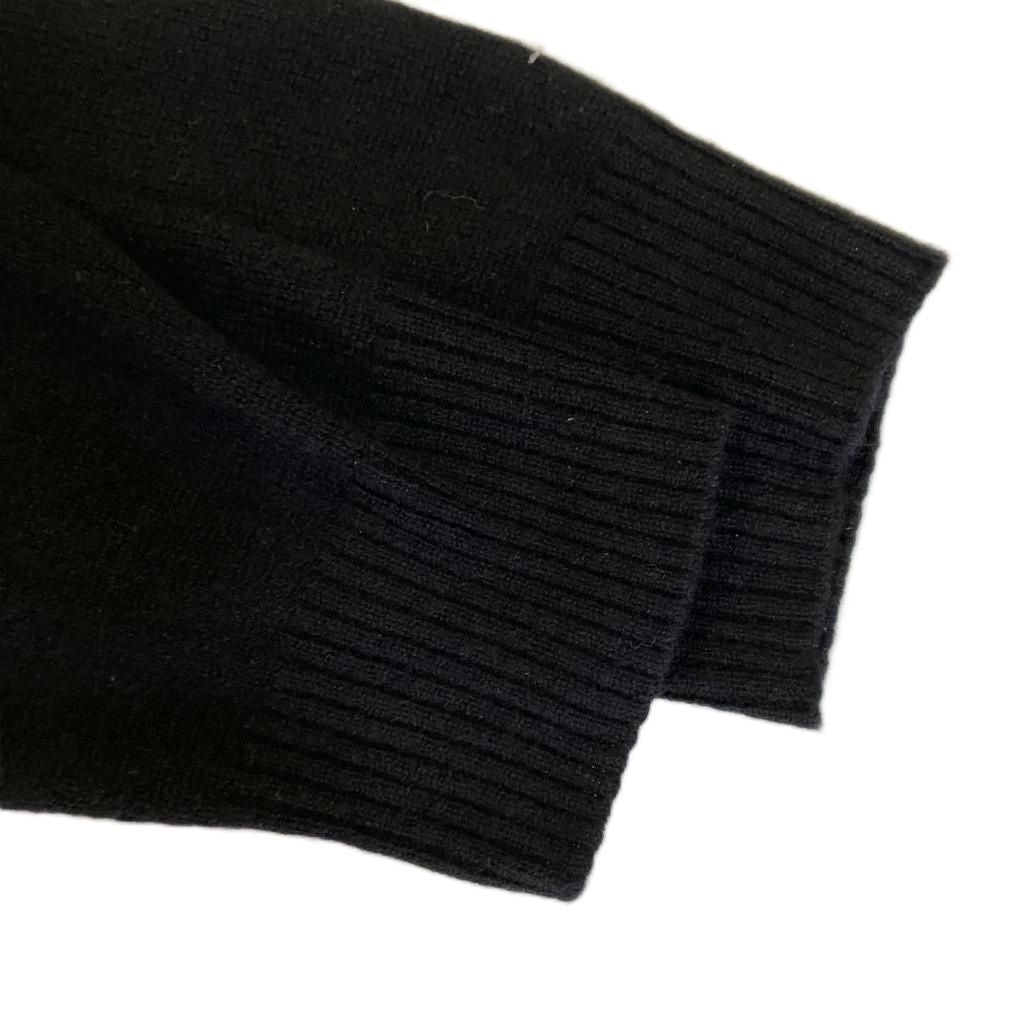 Prada Cashmere Triangle Logo Polo Shirt Knit Sweater Long Sleeve 50 Black — view 4