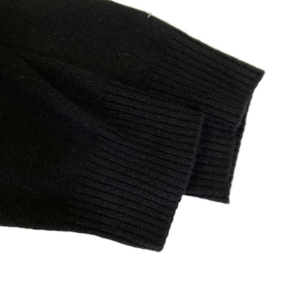 Prada Cashmere Triangle Logo Polo Shirt Knit Sweater Long Sleeve 50 Black — view 4