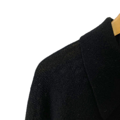 Prada Cashmere Triangle Logo Polo Shirt Knit Sweater Long Sleeve 50 Black — view 3