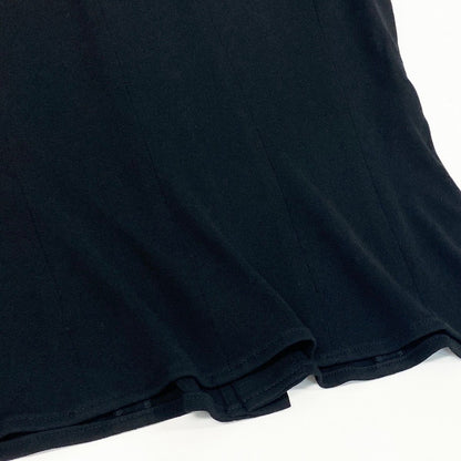 Chanel Short Sleeve Summer Knit Top CC Logo Button 36 Black 100% Rayon Sweater — view 5