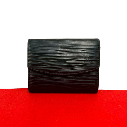 Louis Vuitton Porte-Monnaie Sample Epi Leather Coin Purse Noir Black