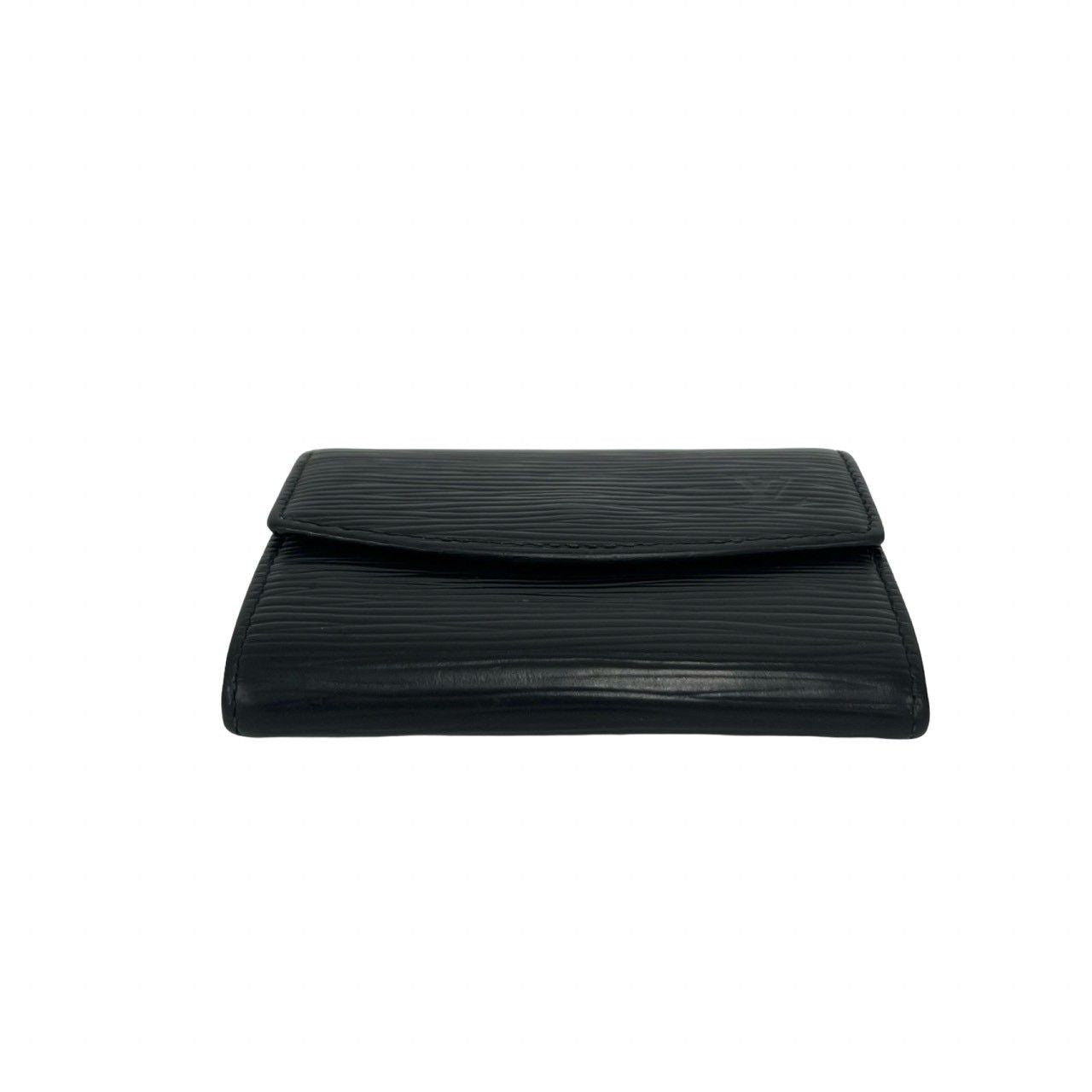 Louis Vuitton Porte-Monnaie Sample Epi Leather Coin Purse Noir Black — view 6