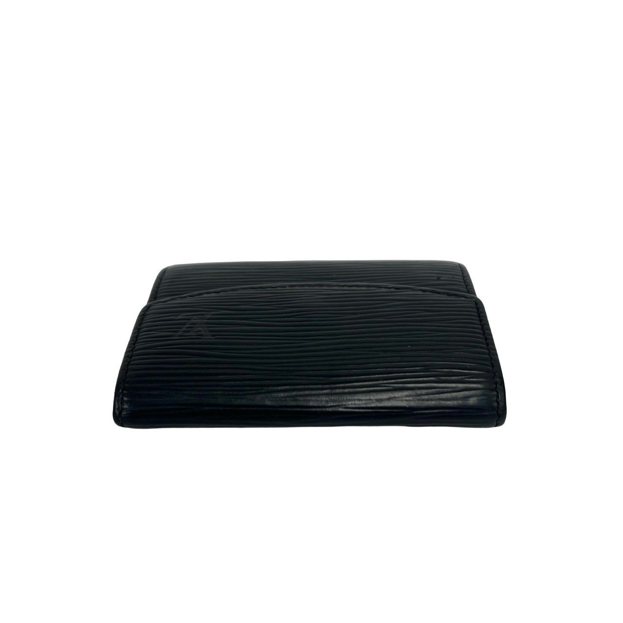 Louis Vuitton Porte-Monnaie Sample Epi Leather Coin Purse Noir Black — view 3