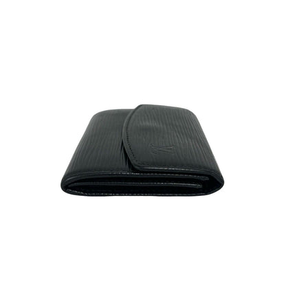 Louis Vuitton Porte-Monnaie Sample Epi Leather Coin Purse Noir Black — view 5