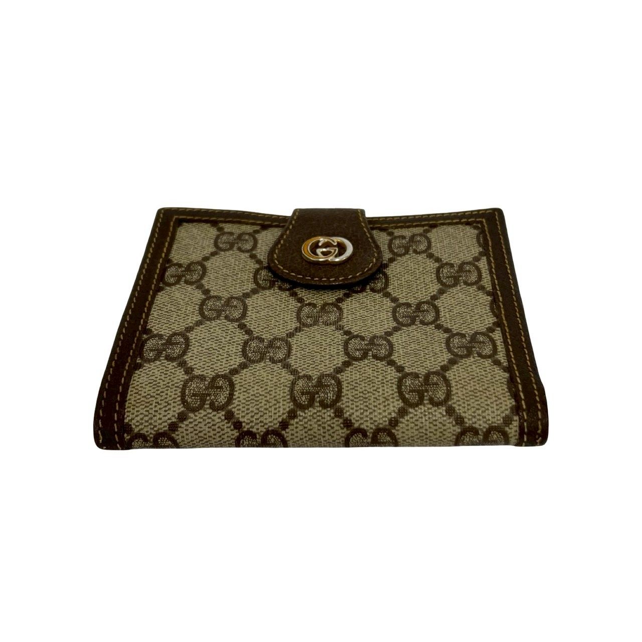 Gucci Vintage GG Logo Canvas Leather Bifold Wallet Brown — view 6