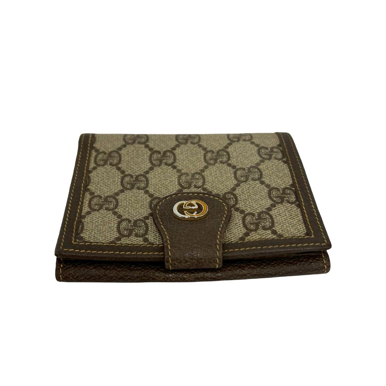 Gucci Vintage GG Logo Canvas Leather Bifold Wallet Brown — view 3
