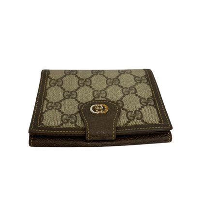 Gucci Vintage GG Logo Canvas Leather Bifold Wallet Brown — view 3