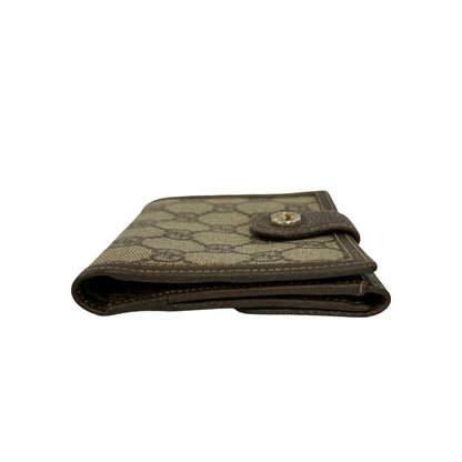 Gucci Vintage GG Logo Canvas Leather Bifold Wallet Brown — view 5