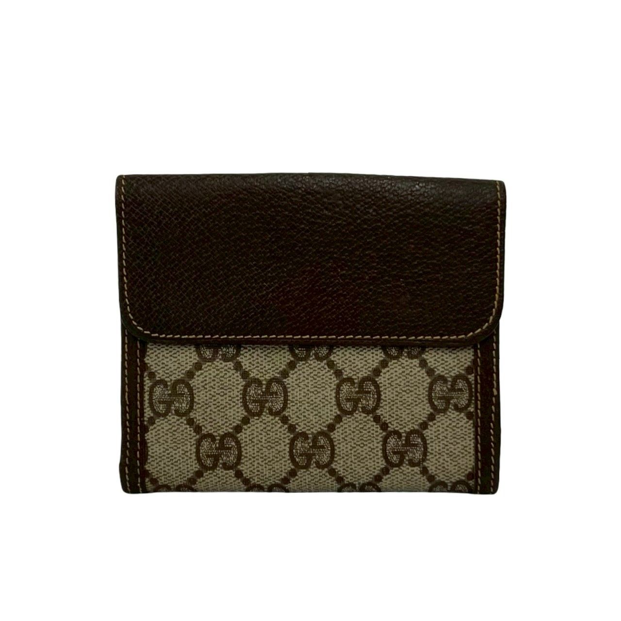 Gucci Vintage GG Logo Canvas Leather Bifold Wallet Brown — view 2