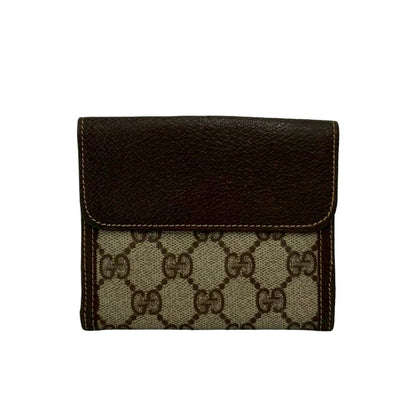 Gucci Vintage GG Logo Canvas Leather Bifold Wallet Brown — view 2