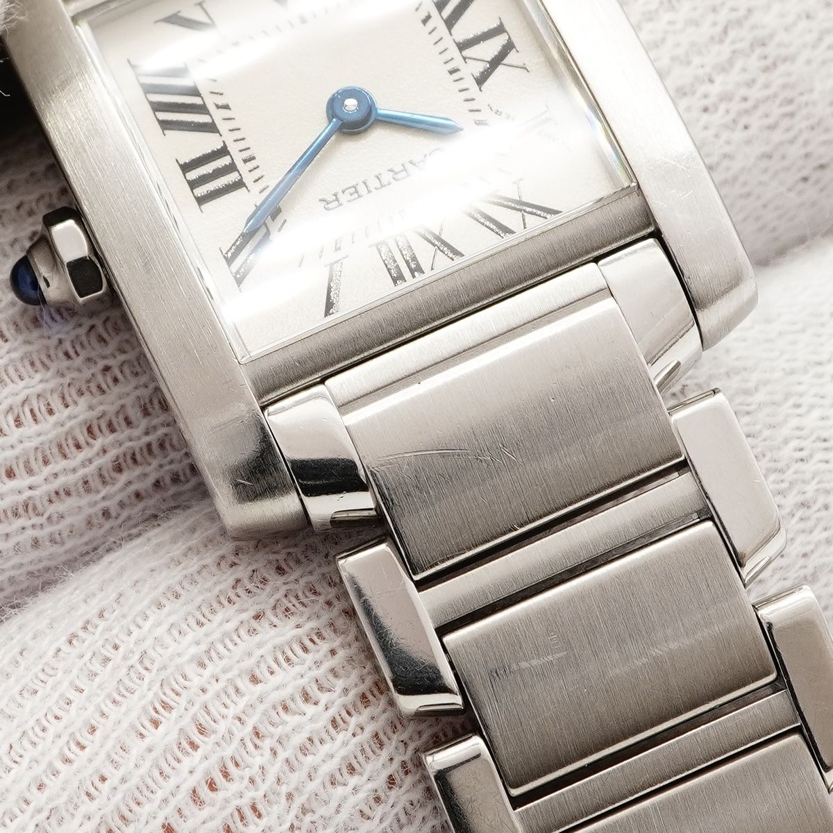 Cartier Tank Francaise SM Ivory Dial Watch — view 7