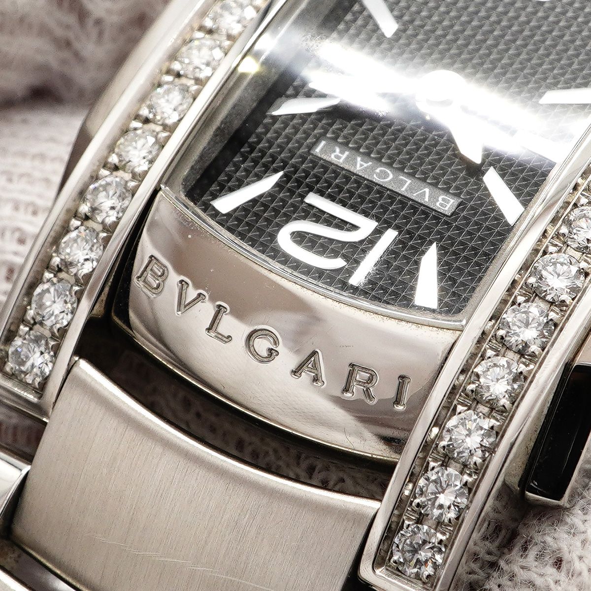 Bvlgari Ashoma Diamond Bezel Black Dial Watch — view 7