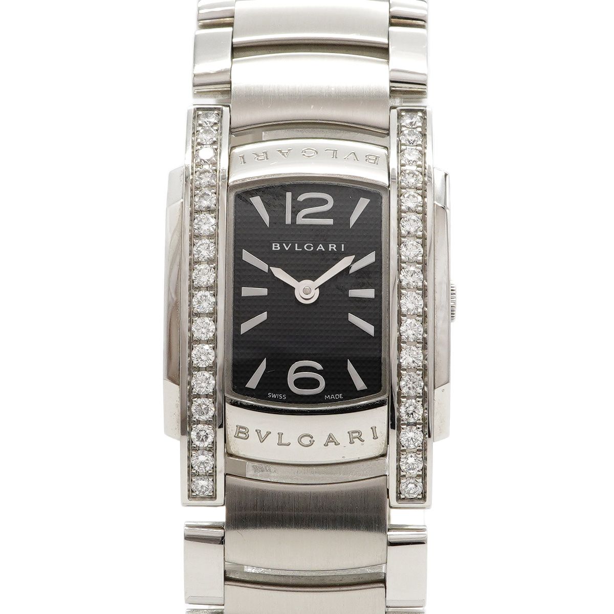 Bvlgari Ashoma Diamond Bezel Black Dial Watch