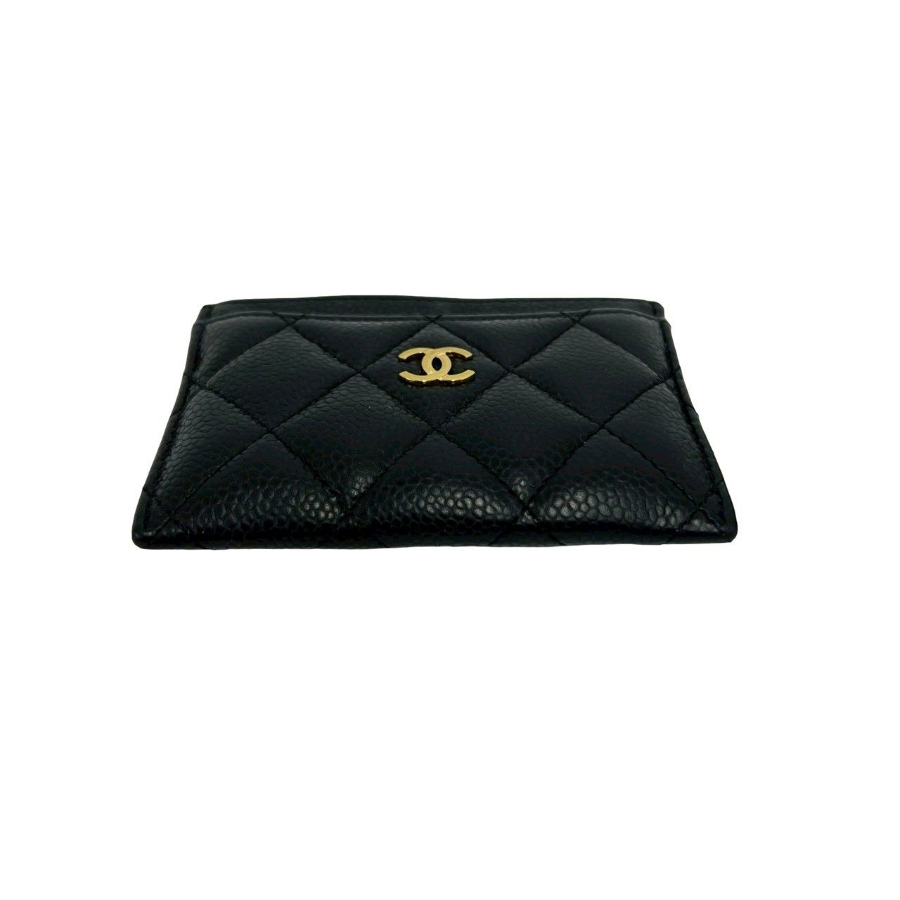Chanel Box and Seal Quilted CC Logo Caviar Leather Card Case Black — view 6