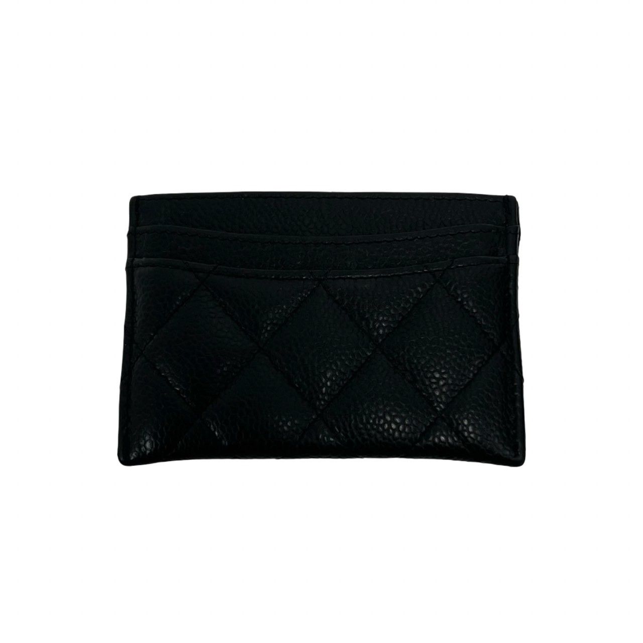 Chanel Box and Seal Quilted CC Logo Caviar Leather Card Case Black — view 2