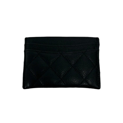 Chanel Box and Seal Quilted CC Logo Caviar Leather Card Case Black — view 2