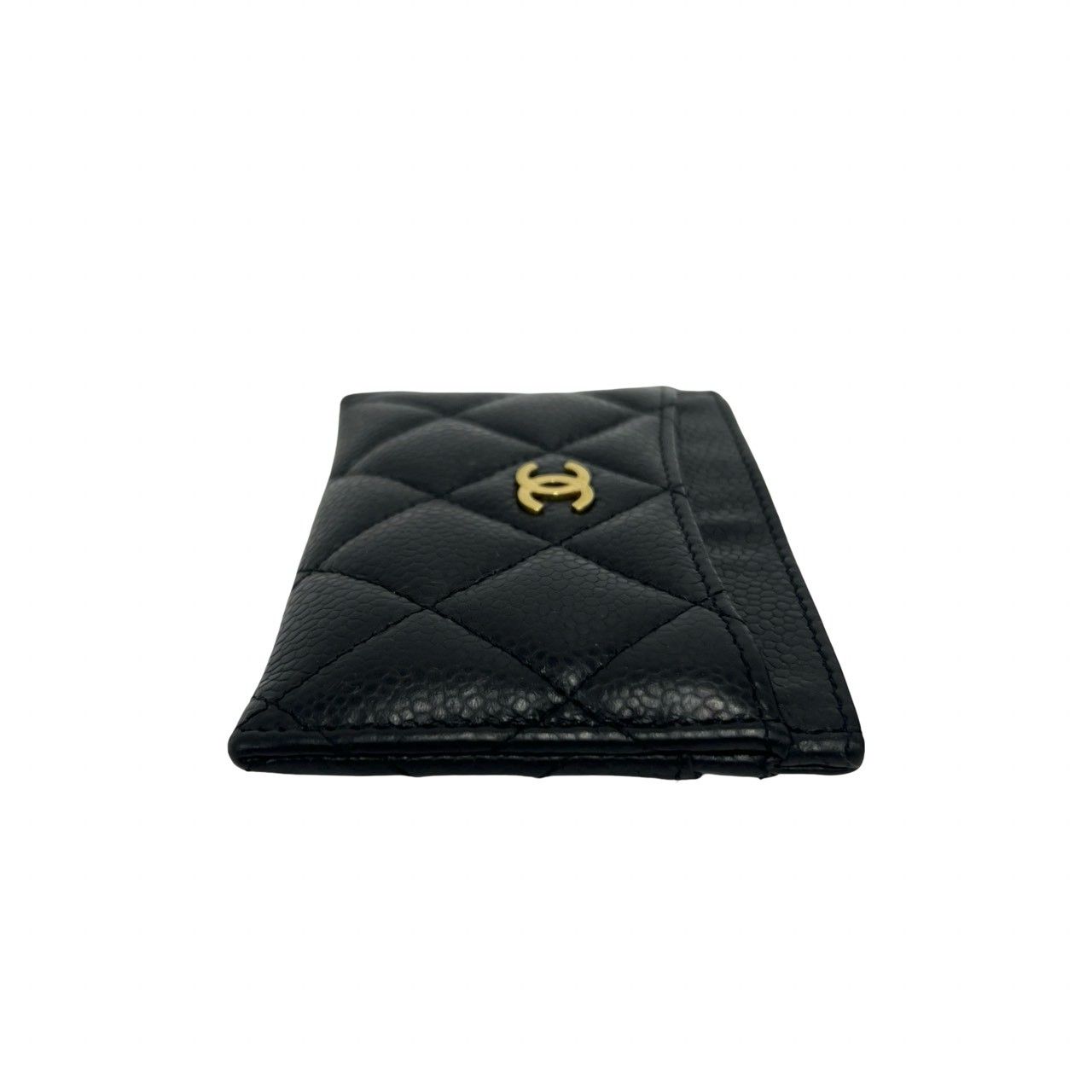 Chanel Box and Seal Quilted CC Logo Caviar Leather Card Case Black — view 5